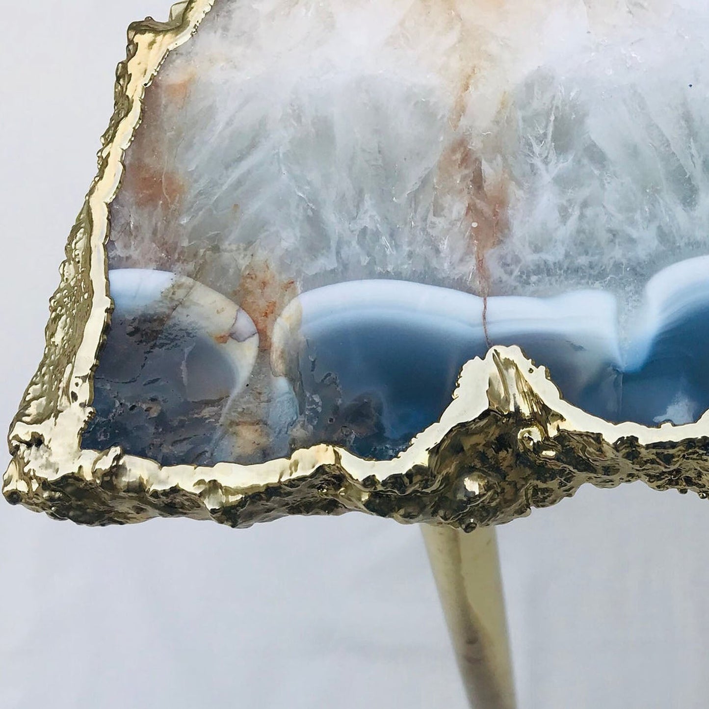 Luksusowa Ława Kawowa z Szarego Agatu