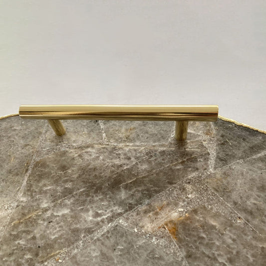 Large Smoky Grey Agate Serving Tray With Plain Modern Brass Handles/Personalised Momentos/Sign Boards 10"x15"-1