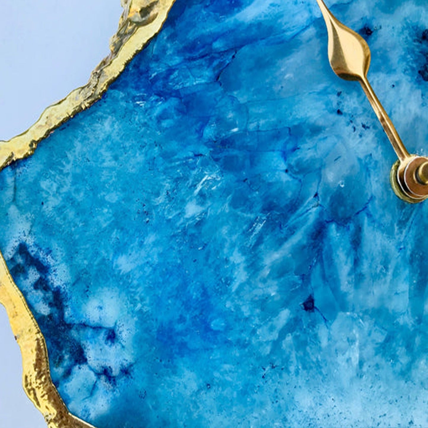 Ocean Blue Large Agate Wall/Table Clock/Personalised Momento-4