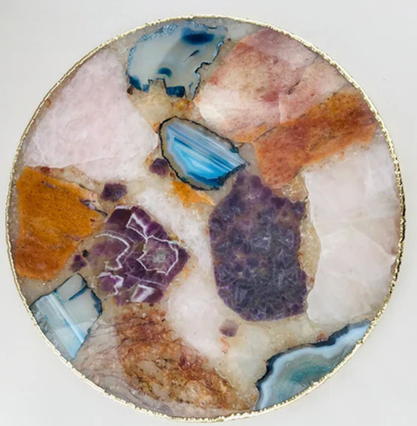 Duża Wielokolorowa Patera / Taca z Agatu