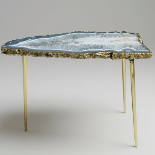 Luksusowa Ława Kawowa z Szarego Agatu