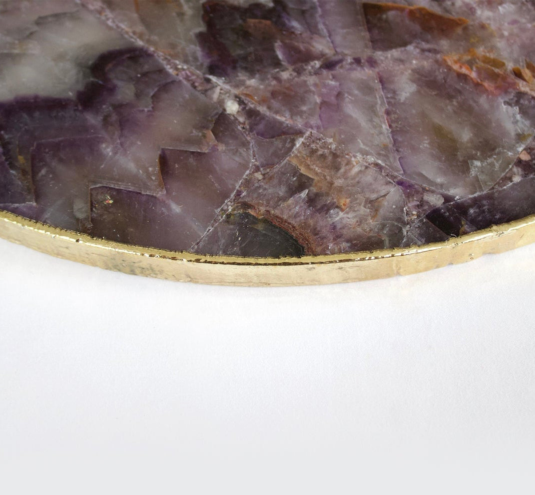 Okrągła Taca / Deska do Serwowania z Ametystowego Agatu