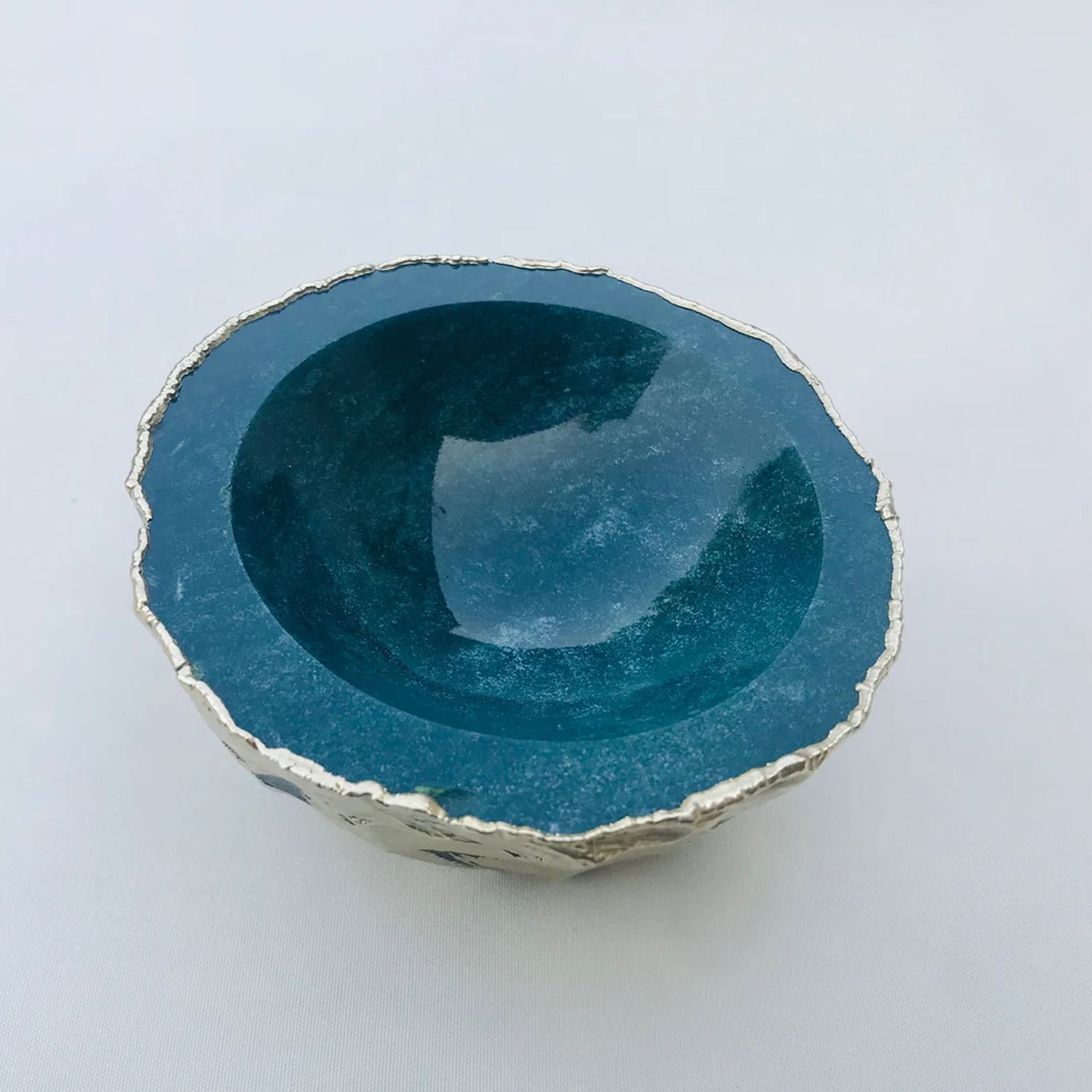 Green Blue Agate Geode Nut/trinket/Jewellery Bowl-1