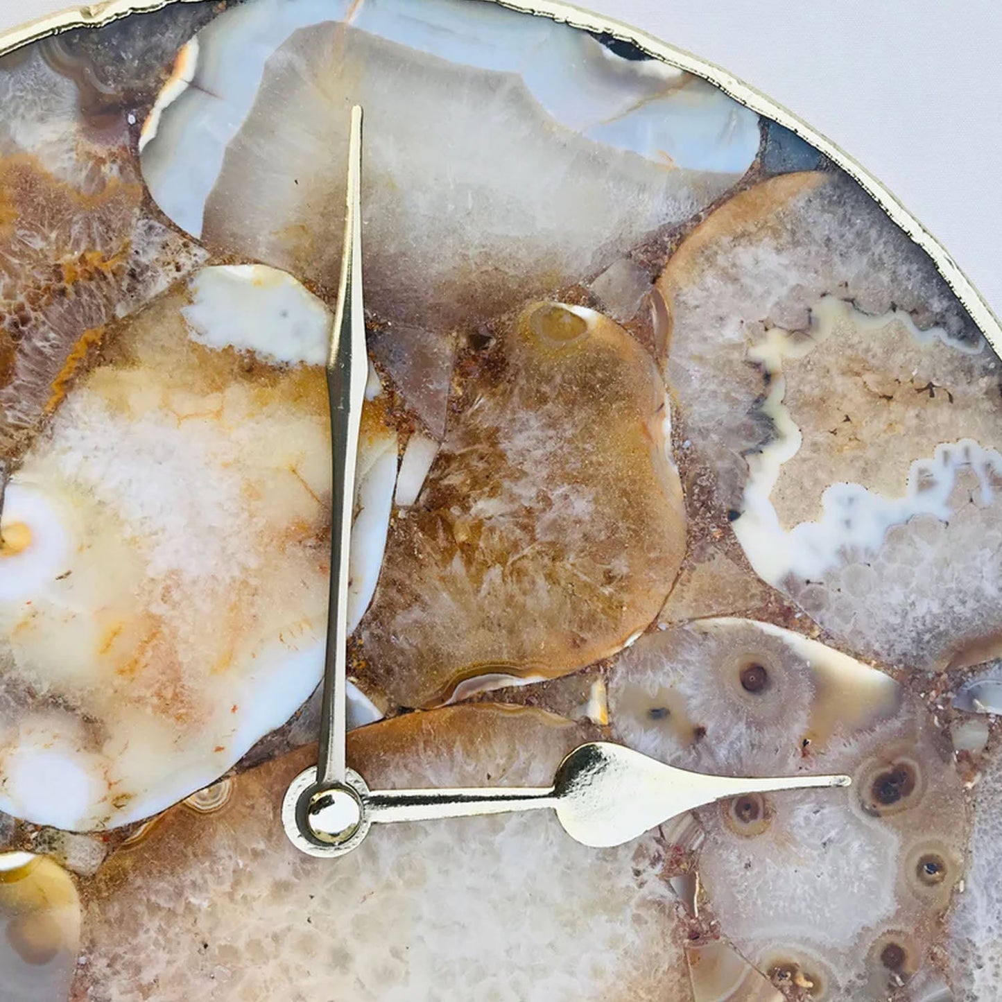 Luksusowy Zegar Ścienny z Brązowego Agatu