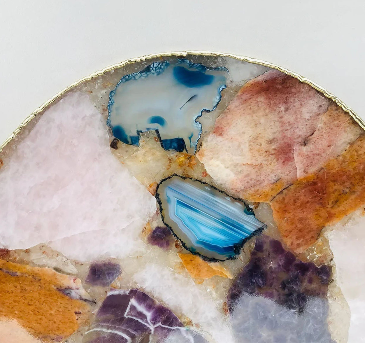 Duża Wielokolorowa Patera / Taca z Agatu