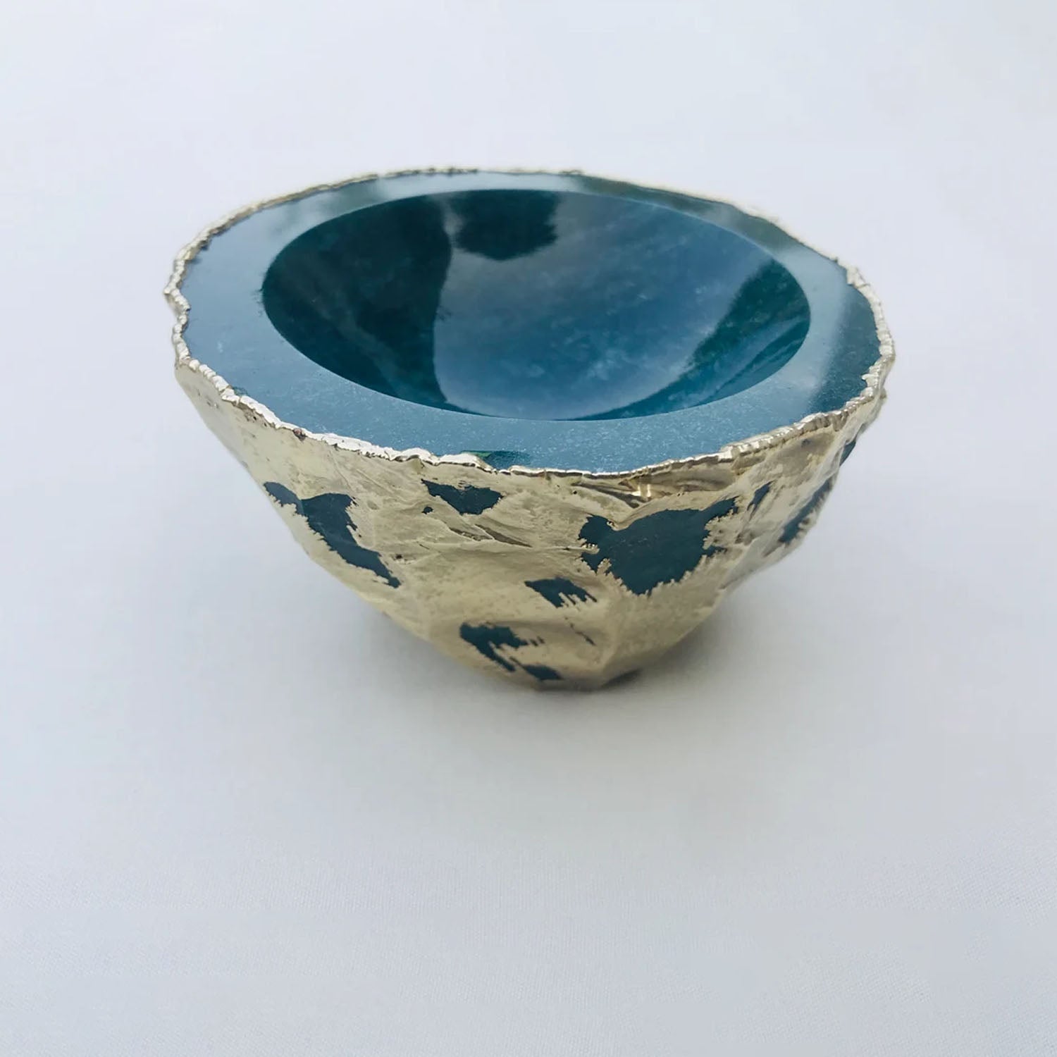 Green Blue Agate Geode Nut/trinket/Jewellery Bowl-2