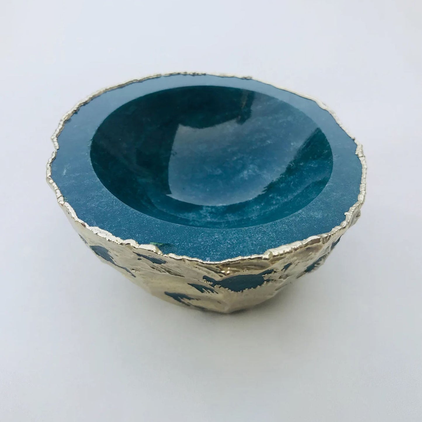 Green Blue Agate Geode Nut/trinket/Jewellery Bowl-3