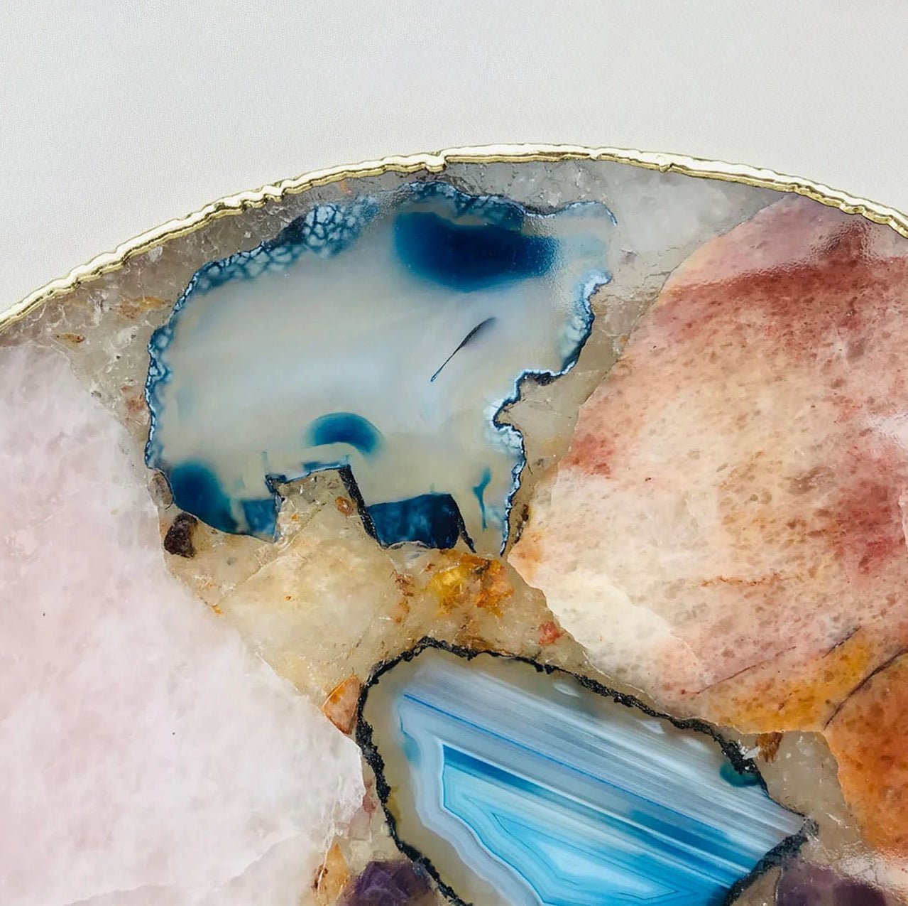 Duża Wielokolorowa Patera / Taca z Agatu