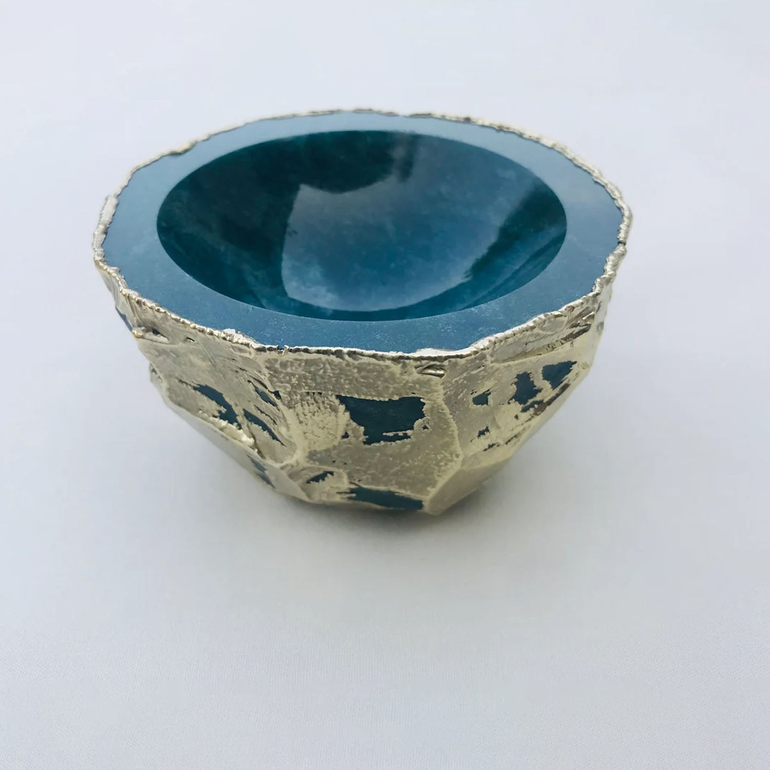 Green Blue Agate Geode Nut/trinket/Jewellery Bowl-4