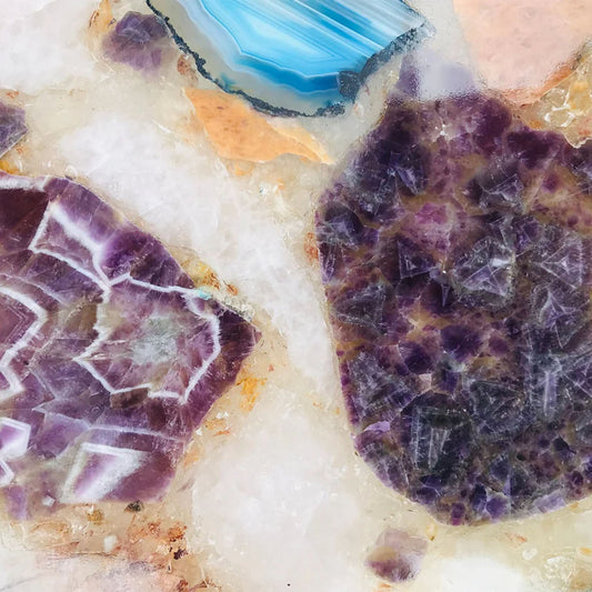 Duża Wielokolorowa Patera / Taca z Agatu