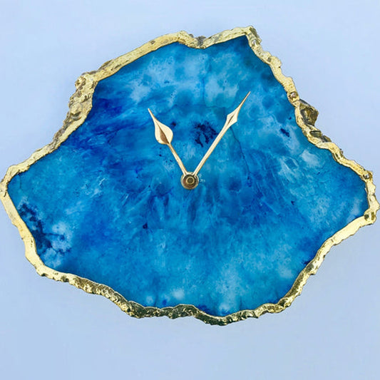 Ocean Blue Large Agate Wall/Table Clock/Personalised Momento-0