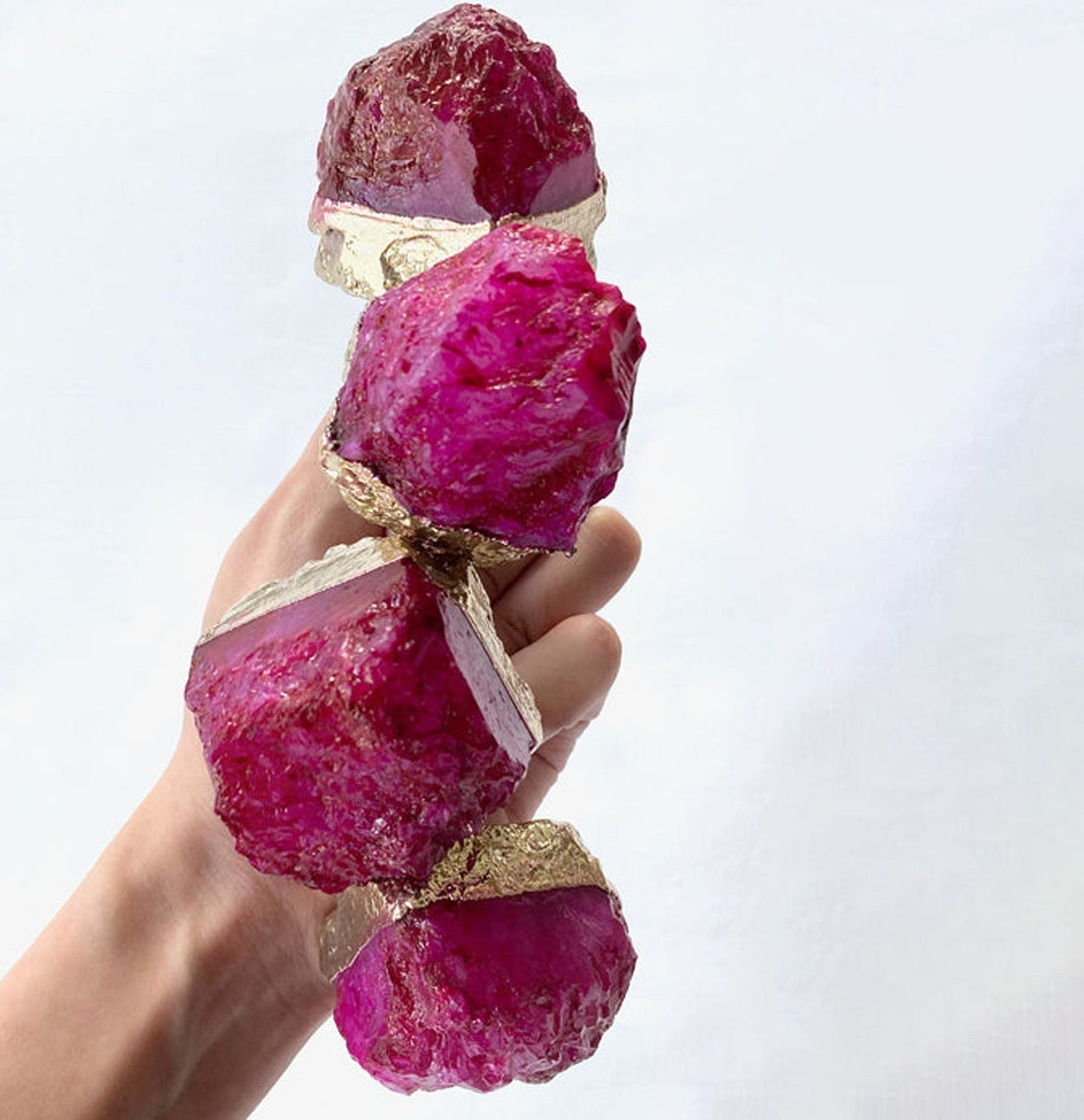 Gałki Meblowe z Różowego Agatu Kryształowego