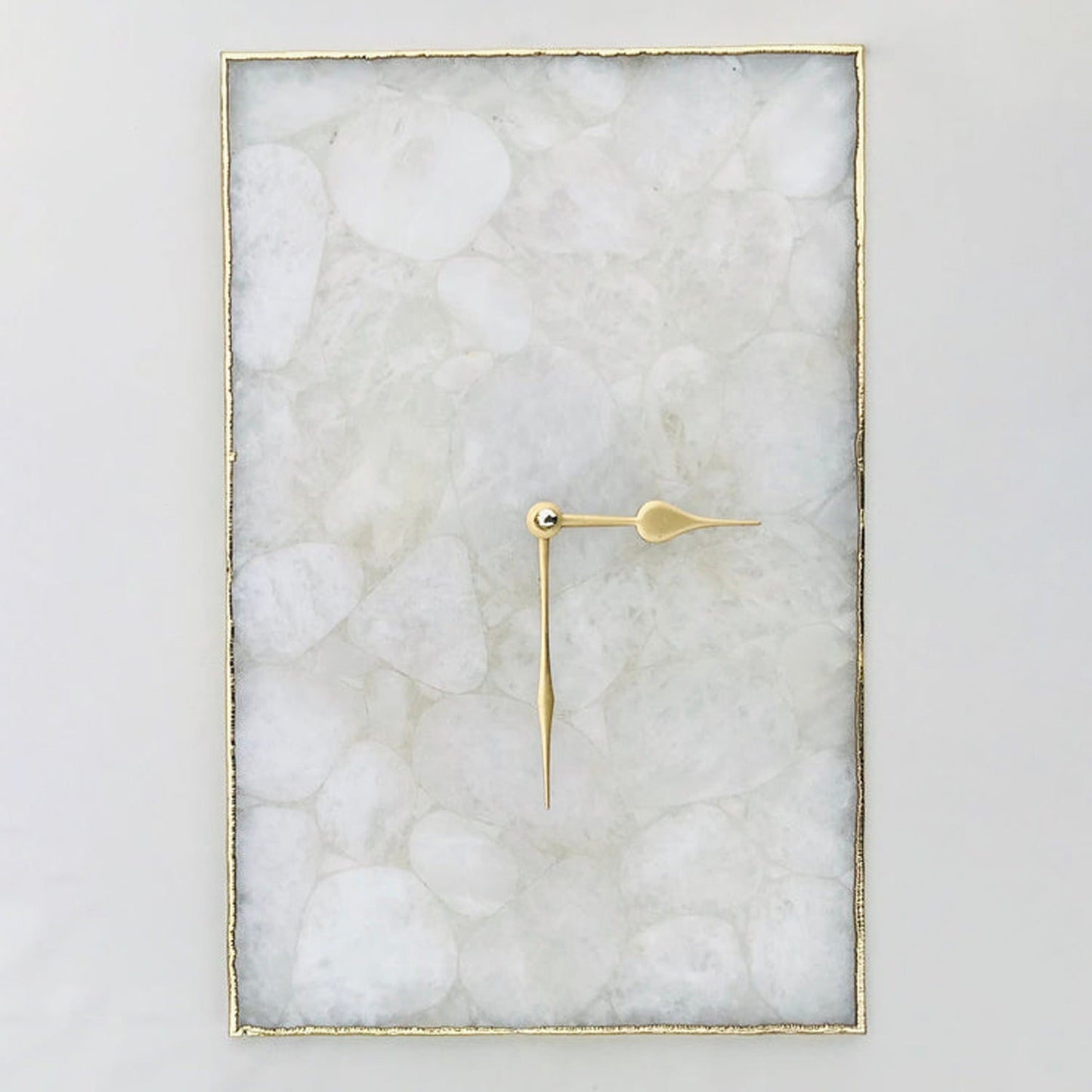 Luksusowy Zegar Ścienny z Białego Kryształowego Agatu